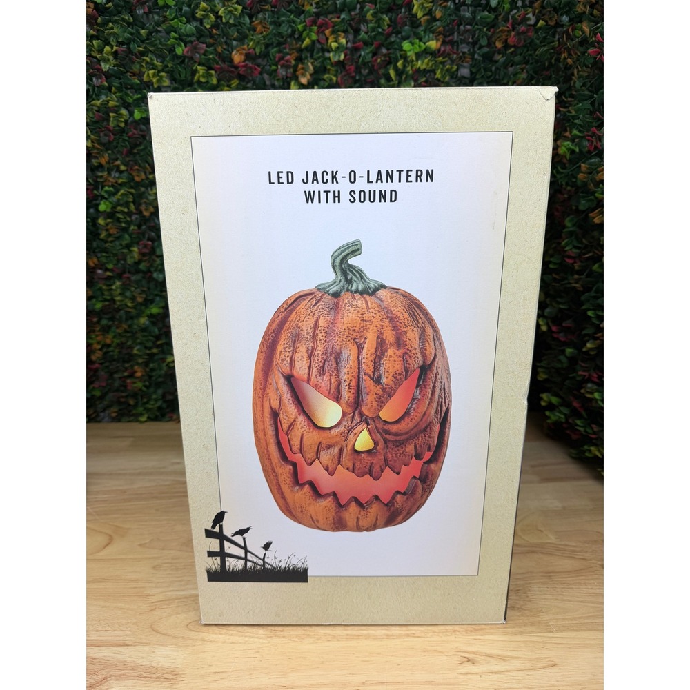 Cracker Barrel Halloween LED Jack-O-Lantern with Sound Spooky 15 Inch Pumpkin